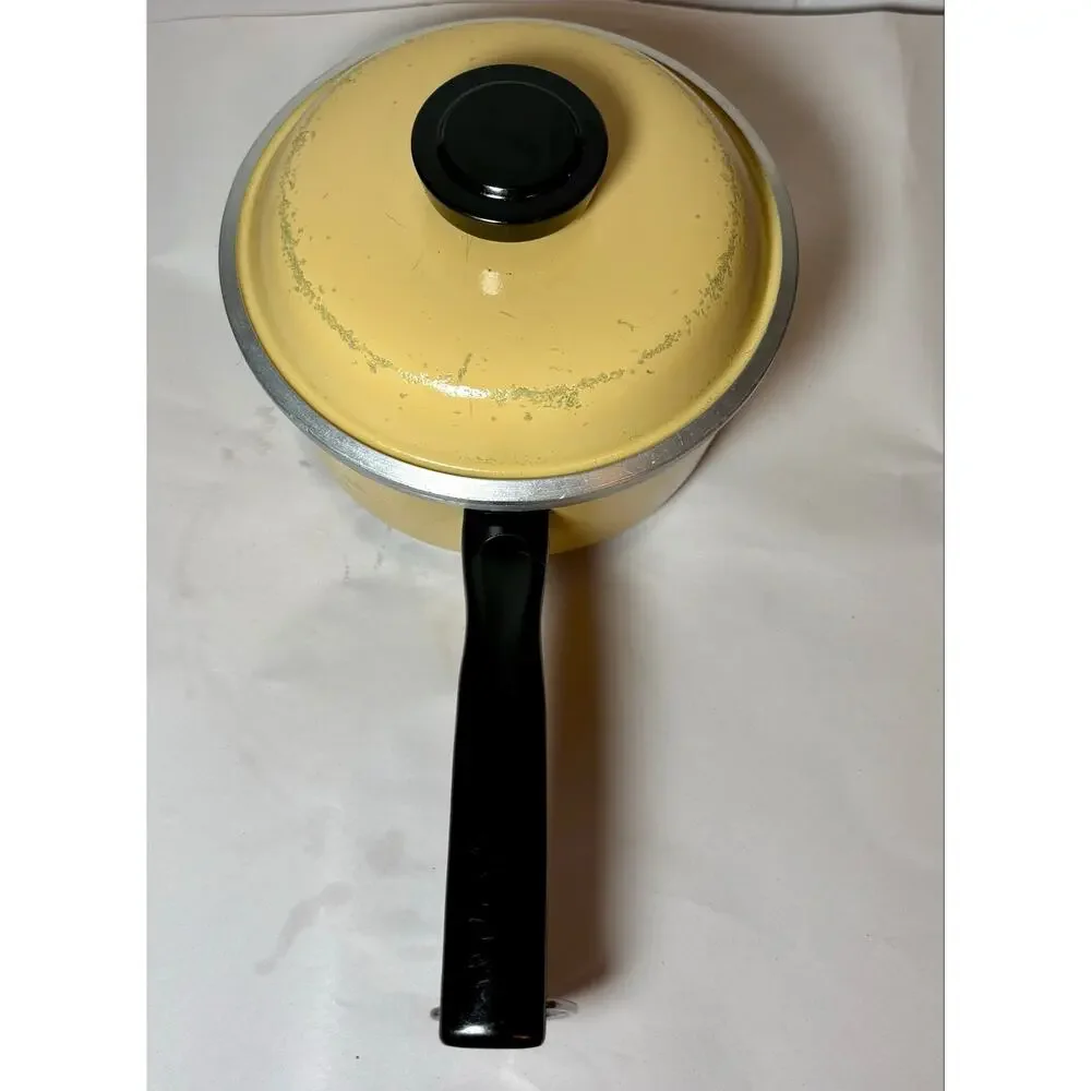 Vintage Aluminum Sears “Club” Harvest Gold 1.5 QT Sauce Pot w/ Lid USA